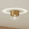 Image de Lindby - LED plafondlamp - 1licht - Aluminium, acryl - H: 9.2 cm - goud, transparant - Inclusief lichtbron