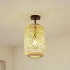 Image de Lucande - plafondlamp hout - 1licht - Bamboe, ijzer - H: 50 cm - E27 - licht hout, zwart
