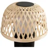 Image de Lindby - LED tafellamp- met dimmer - CCT - 1licht - Bamboe, ijzer, kunststof - H: 22 cm - licht hout, zwart, wit - Inclusief lichtbron