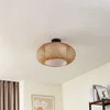 Image de Lindby - plafondlamp hout - 1licht - Bamboe, ijzer - H: 30 cm - E27 - Licht hout, wit