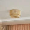 Image de Lindby - plafondlamp - 1licht - Papier, ijzer - H: 27 cm - E27 - beige natuur, zwart