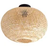 Image de Lindby - plafondlamp hout - 1licht - Bamboe, ijzer - H: 26.5 cm - E27 - bamboenatuur