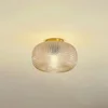 Image de Lindby - plafondlamp - 1licht - Glas, ijzer - H: 17.3 cm - E27 - amber, messing