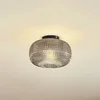 Image de Lindby - plafondlamp - 1licht - Glas, ijzer - H: 17.3 cm - E27 - rookgrijs, zandzwart