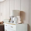 Image de Lindby - Tafellamp - 1licht - Textiel, keramiek - H: 46 cm - E27 - wit
