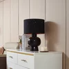 Image de Lindby - Tafellamp - 1licht - Textiel, keramiek - H: 46 cm - E27 - zwart