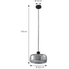 Image de Lindby - hanglamp - 1licht - Glas, ijzer - H: 14.5 cm - E27 - rookgrijs, zandzwart