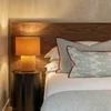 Image de Lindby - Tafellamp - 1licht - Textiel - H: 30 cm - E27 - lichtbruin