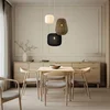 Image de Lindby - Hanglamp - 1licht - Textiel, ijzer - H: 30 cm - E27 - wit, zwart, grijs
