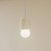 Image de Lindby - hanglamp - 1licht - Gips, glas - H: 25 cm - E27 - beige, wit