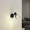 Image de Lindby - wandlamp - 1licht - Glas, ijzer - H: 12.5 cm - E14 - rookgrijs, mat zwart