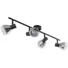 Image de Lindby - plafondlamp - 4lichts - Glas, ijzer - H: 18.5 cm - E14 - rookgrijs, mat zwart