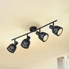 Image de Lindby - plafondlamp hout - 4lichts - Bamboe, metaal - H: 20 cm - E14 - zwart