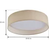 Image de Lindby - LED plafondlamp - CCT - 1licht - Stof, plastic, metaal - H: 9.5 cm - beige, wit - Inclusief lichtbron