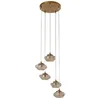 Image de Lindby - hanglamp - 5lichts - Glas, ijzer - G9 - Cognac, messing