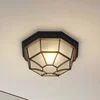 Image de Lindby - plafondlamp - 1licht - Aluminium, glas - H: 11.5 cm - E27 - donkergrijs, opaal
