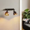 Image de Euluna - wandlamp - 2lichts - Staal - H: 20 cm - E27 - zwart