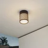 Image de Lindby - plafondlamp - 1licht - Aluminium, polycarbonaat - H: 13.3 cm - E27 - zwart, opaal