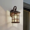 Image de Lindby - Wandlamp buiten - 1licht - Kunststof EPMM, glas - H: 36.5 cm - E27 - roestkleurig, amber