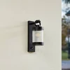 Image de Lindby - Wandlampen buiten - 1licht - Aluminium, kunststof - H: 35 cm - E27 - zwart, transparant