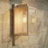 Image de Lucande - Wandlamp buiten - 1licht - Aluminium, glas - H: 38 cm - E27 - beige
