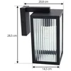 Image de Lindby - Wandlamp buiten - 1licht - IJzer, glas - H: 28.5 cm - E27 - zwart, transparant