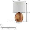 Image de Lindby - Tafellamp - 1licht - Hout, textiel - H: 31 cm - E27 - Licht hout, lichtgrijs