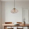 Image de Lindby - hanglamp - 1licht - Glas, ijzer - H: 22 cm - E27 - amber, messing