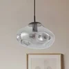 Image de Lindby - hanglamp - 1licht - Glas, ijzer - H: 22 cm - E27 - rookgrijs, zandzwart