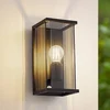 Image de Lucande - Wandlampen buiten - 1licht - Aluminiumspuitgietwerk, glas - H: 29 cm - E27 - zwart, rookgrijs