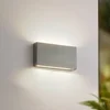 Image de Lindby - Wandlampen buiten - 2lichts - Aluminium, glas - H: 9 cm - geborsteld aluminium, helder - Inclusief lichtbronnen