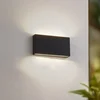 Image de Lindby - Wandlampen buiten - 2lichts - Aluminium, glas - H: 9 cm - zwart, helder - Inclusief lichtbronnen