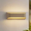 Image de Lindby - LED wandlamp buiten - 1licht - Aluminium, glas - H: 13.5 cm - beige - Inclusief lichtbron
