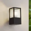 Image de Lucande - Wandlamp buiten - 1licht - Metaal - H: 22.5 cm - E27 - zwart