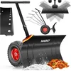 Image de MASKO® Sneeuwschep / Sneeuwschuiver op wielen in hoogte verstelbaar - 5-standen sneeuwruimer, sneeuwblad 75 cm werkbreedte-hoogte 42 cm, plaatsbesparend opvouwbaar - Zwart