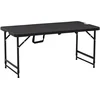 Image de Outsunny tuintafel staal en HDPE opklapbaar - Buitentafel - Klaptafel - Donkergrijs