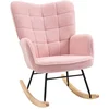 Image de HOMCOM - Schommelstoel - met Fleece Look - Armleuningen - Roze