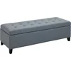Image de HOMCOM-Sitzbank-Leinenimitat(100% Polyester), Schaumstoff-125L x 49B x 41,5H cm-Grau
