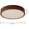 Image de Lindby - plafondlamp hout - 4lichts - rubberhout, ijzer, kunststof - H: 8 cm - E27 - walnootkleurig, wit