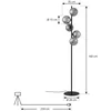 Image de Lindby - vloerlamp - 5lichts - Metaal, glas - H: 160 cm - G9 - zwart, rookgrijs