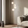 Image de Lucande - vloerlamp - 4lichts - Glas, metaal - H: 160 cm - G9 - mat goud, wit