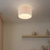 Image de Lindby - plafondlamp - 1licht - Linnen, metaal - H: 30.5 cm - E27 - crèmekleurig