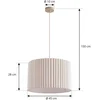 Image de Lindby - Hanglamp - 1licht - Linnen, metaal - H: 28 cm - E27 - crèmekleurig