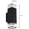 Image de Lindby - Wandlamp buiten - 2lichts - Metaal, acryl - H: 24 cm - GU10 - zwart