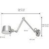 Image de Lucande - wandlamp - 1licht - metaal - H: 14 cm - E27 - nikkel satijn