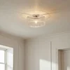 Image de Lucande - plafondlamp - 1licht - Glas, metaal - H: 20 cm - E27 - transparant, chroom