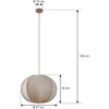 Image de Lindby - Hanglamp - 1licht - Linnen, metaal - H: 35 cm - E27 - beige