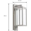 Image de Lucande - Wandlamp buiten - 1licht - Aluminium, glas - H: 38 cm - lichtgrijs, helder - Inclusief lichtbron