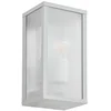 Image de Lindby - Wandlamp buiten - 1licht - Aluminium, polycarbonaat - H: 26 cm - E27 - grijs, transparant, geribbeld