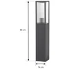 Image de Lindby - Tuinpad verlichting - 1licht - Aluminium, polycarbonaat - H: 80 cm - E27 - antraciet, transparant